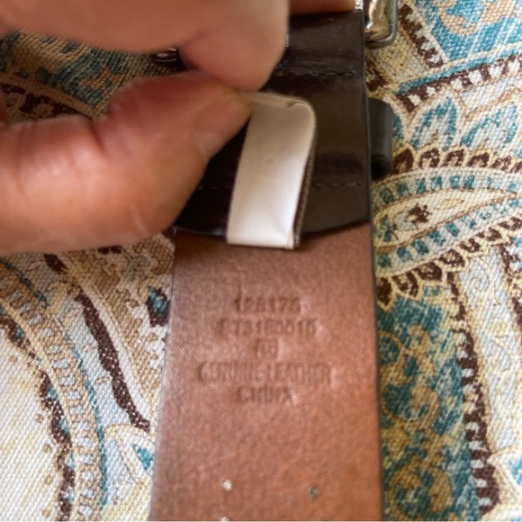 Fossil Genuine studded Leather Tooled rhinestone belt 34” - Picture 5 of 11